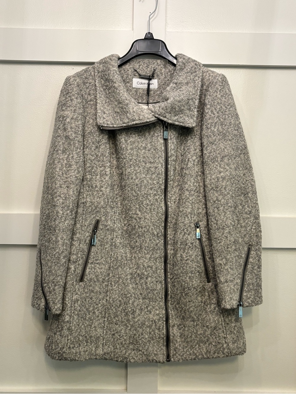 NWT Calvin Klein Women's Gray Wool-Blend Coat
